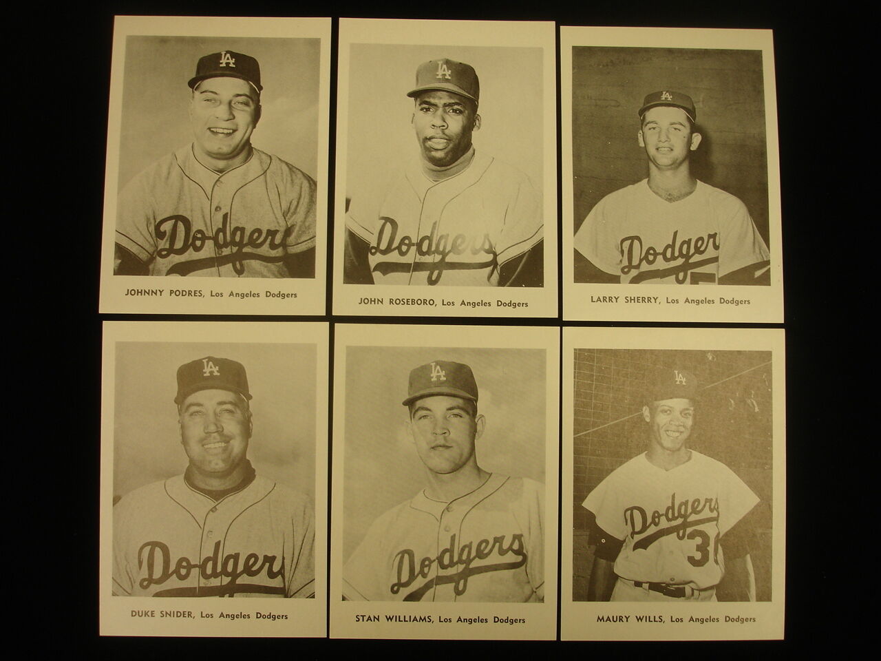 Set of 12 1960's Jay Publishing Los Angeles Dodgers Photographs