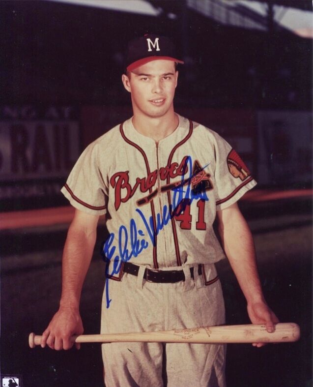 Eddie Mathews 8X10 Color Braves Posed Auto PSA/DNA