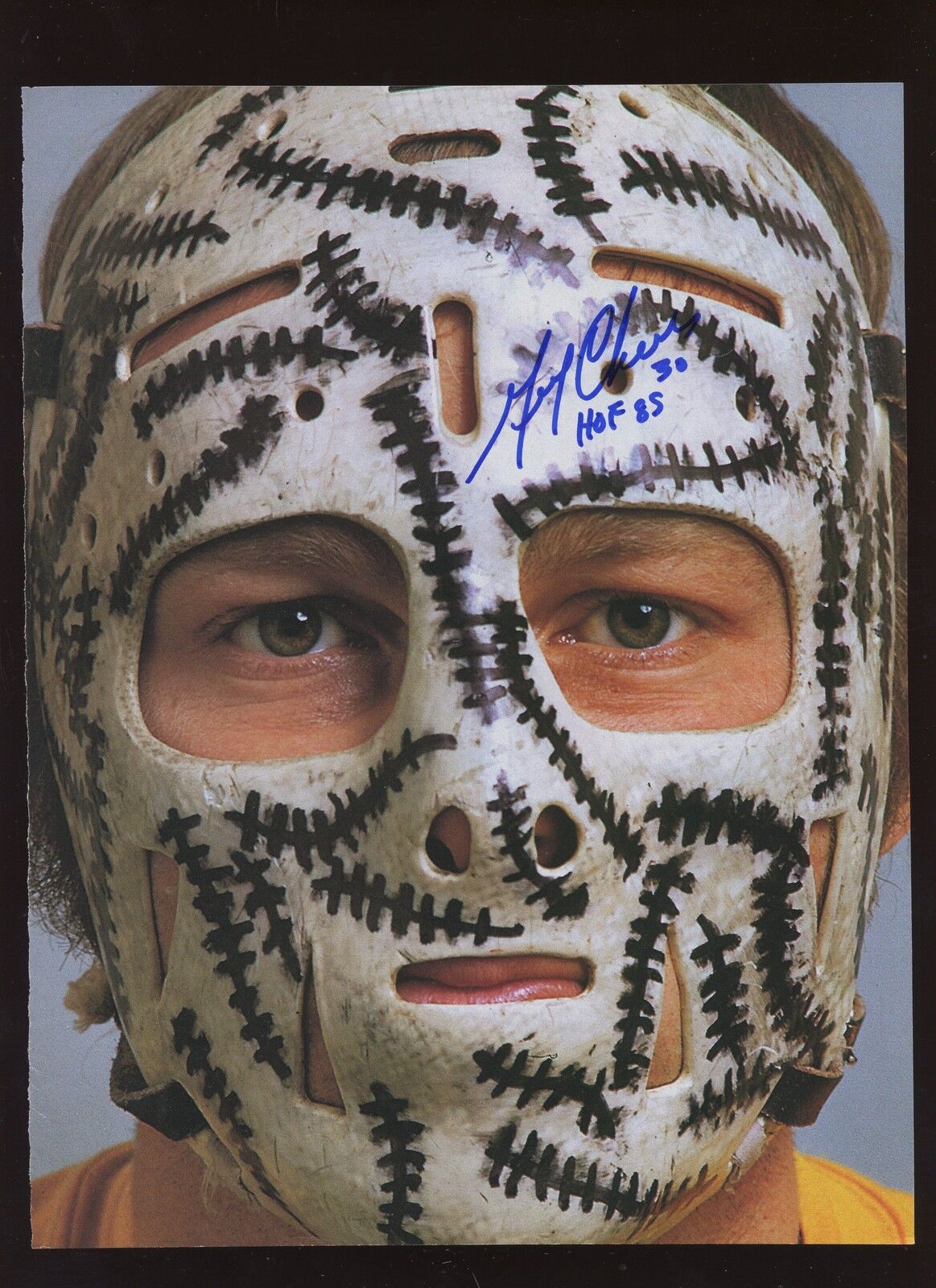 Gerry Cheevers #30 HOF 85 Goalie Autographed 8" X 10 1/2" Magazine Page Hologram