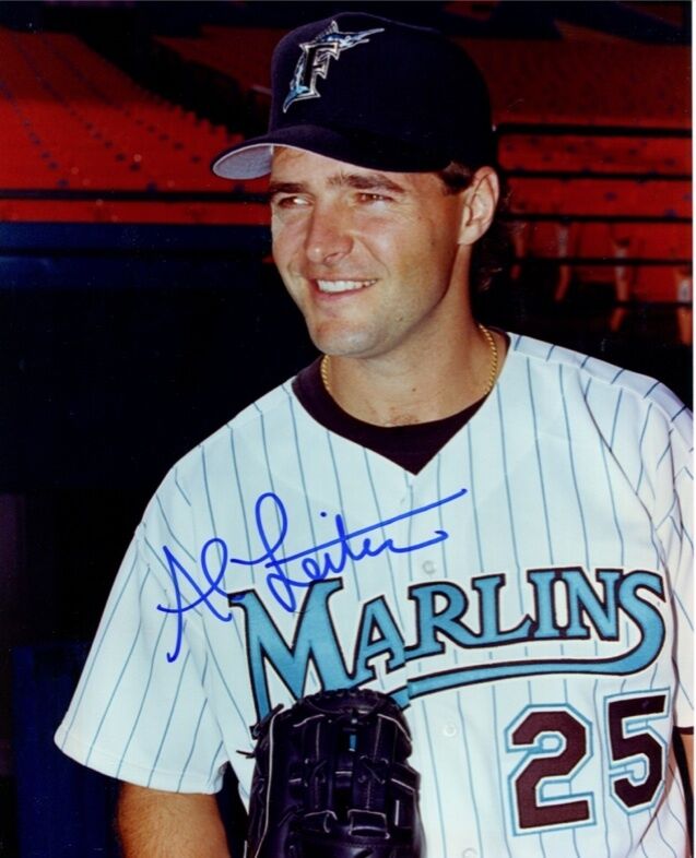 Al Leiter Marlins 8X10 Color Photo Auto B&E Hologram