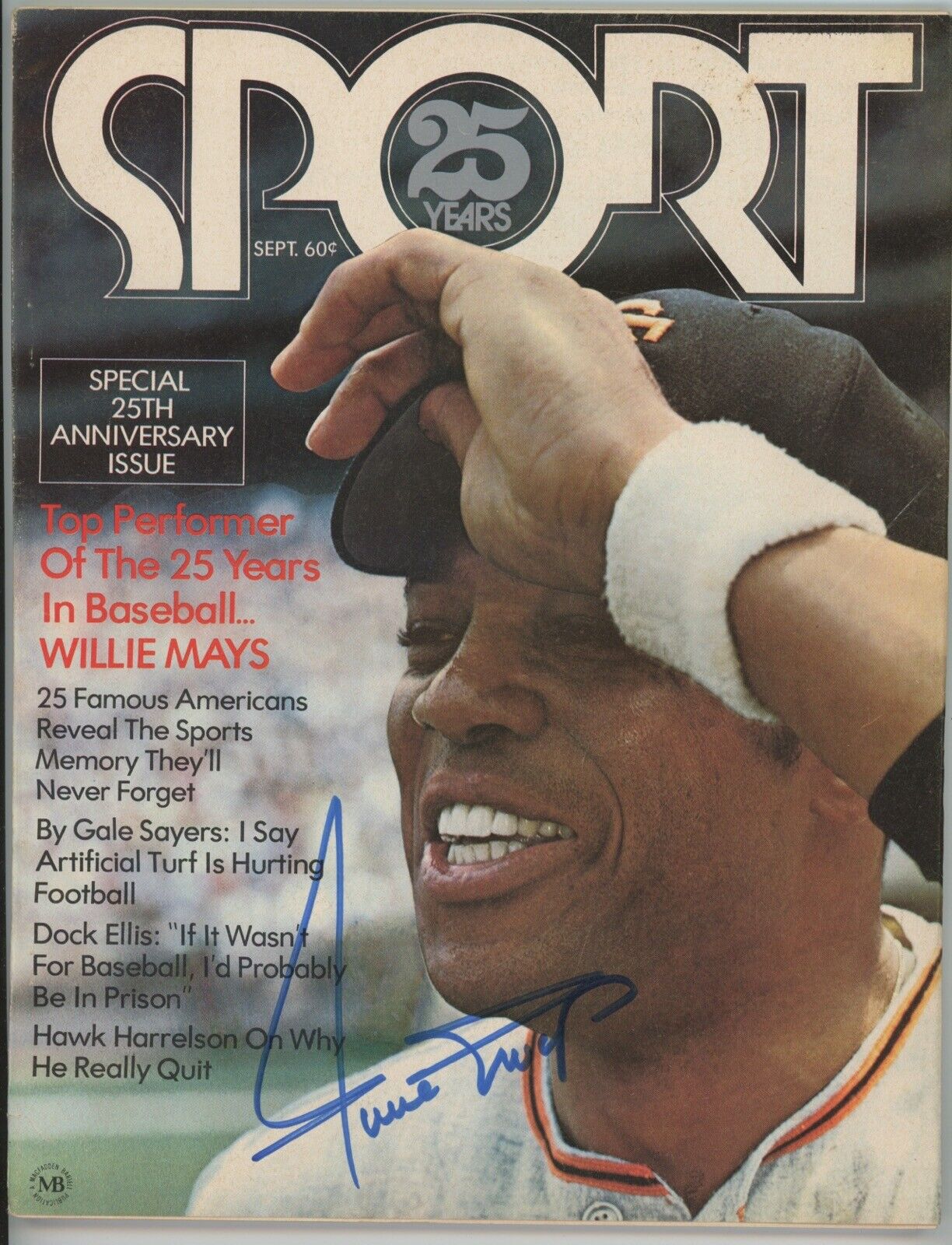 Willie Mays Signed Sept. 1971 SPORT Complete Magazine No Label • Auto • B&E Holo