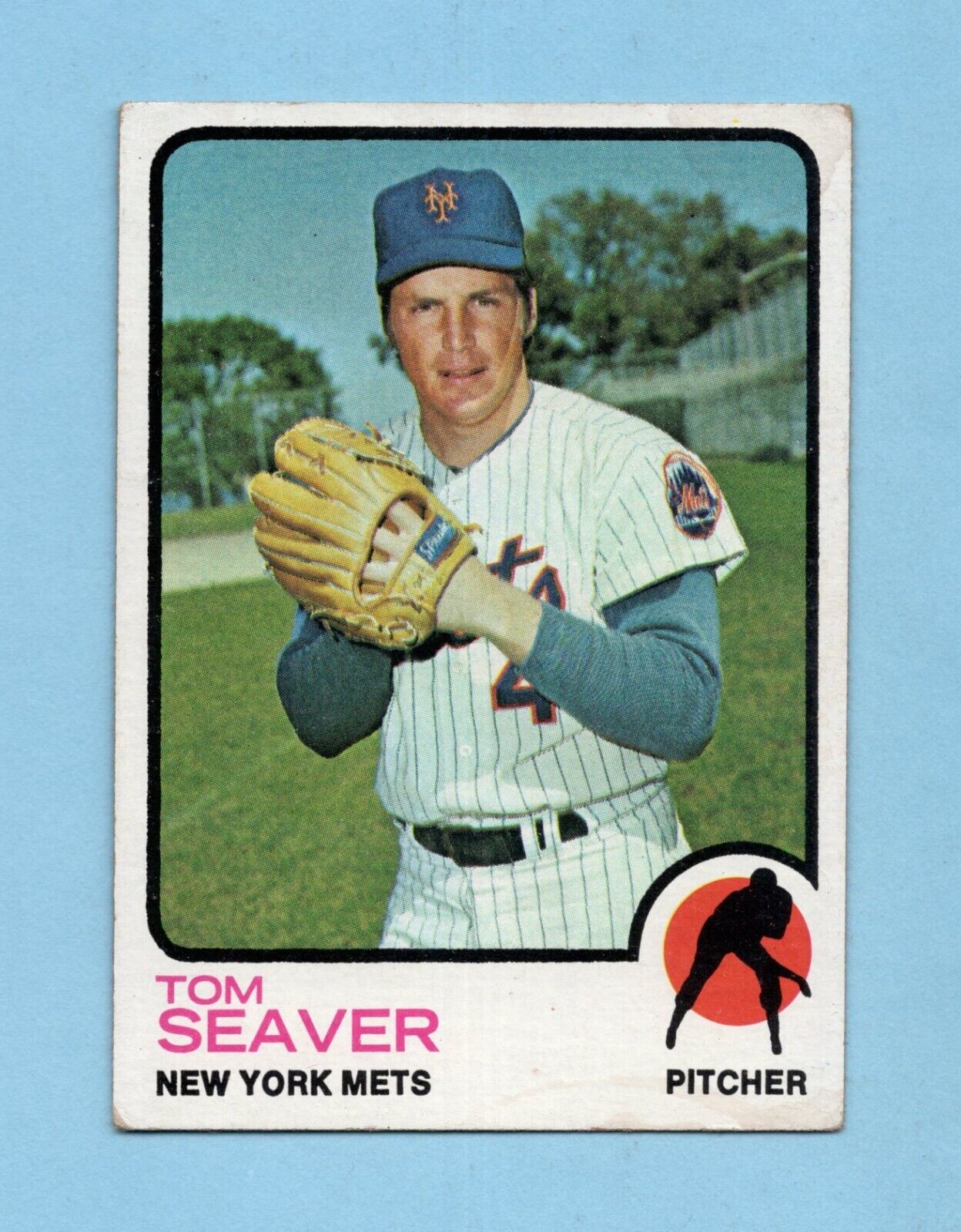 1973 Topps #350 Tom Seaver New York Mets Baseball Card VG+ stains