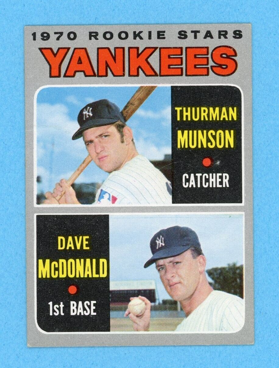 1970 Topps #189 Thurman Munson New York Yankees Rookie Baseball Card E++ ap wcsf