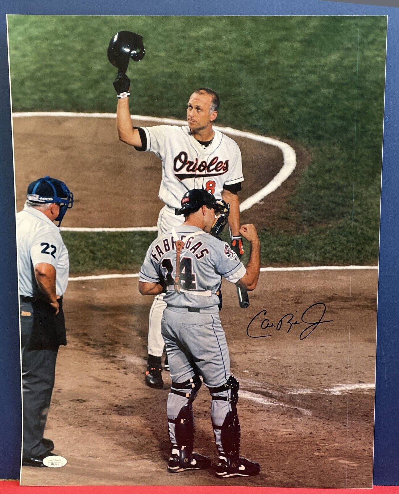 Cal Ripken Jr Signed 16x20 Photo with JSA Certification - damage, please read