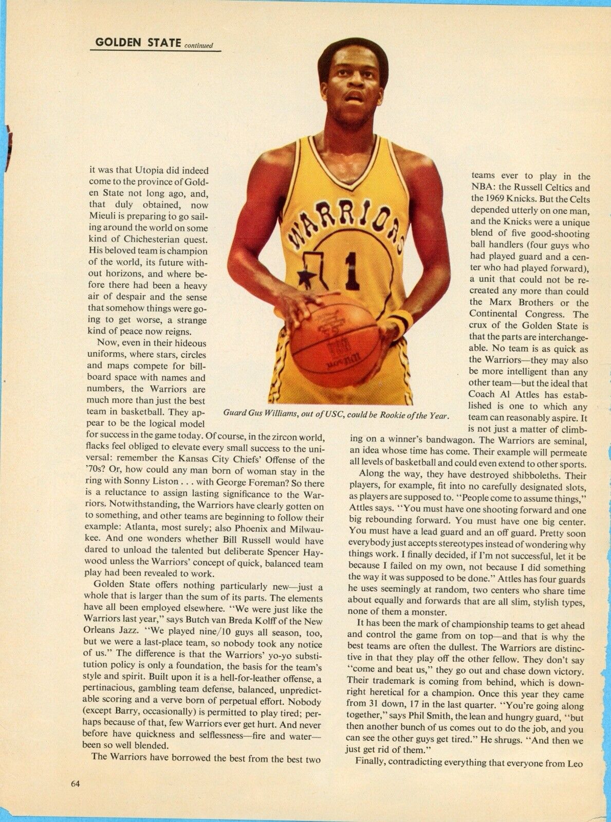 Rick Barry & Jamal Wilkes Warriors Signed Magazine Page 8x10 Auto w B&E Hologram