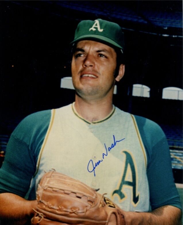 Jim Nash A's 8X10 Color Photo Auto B&E Hologram