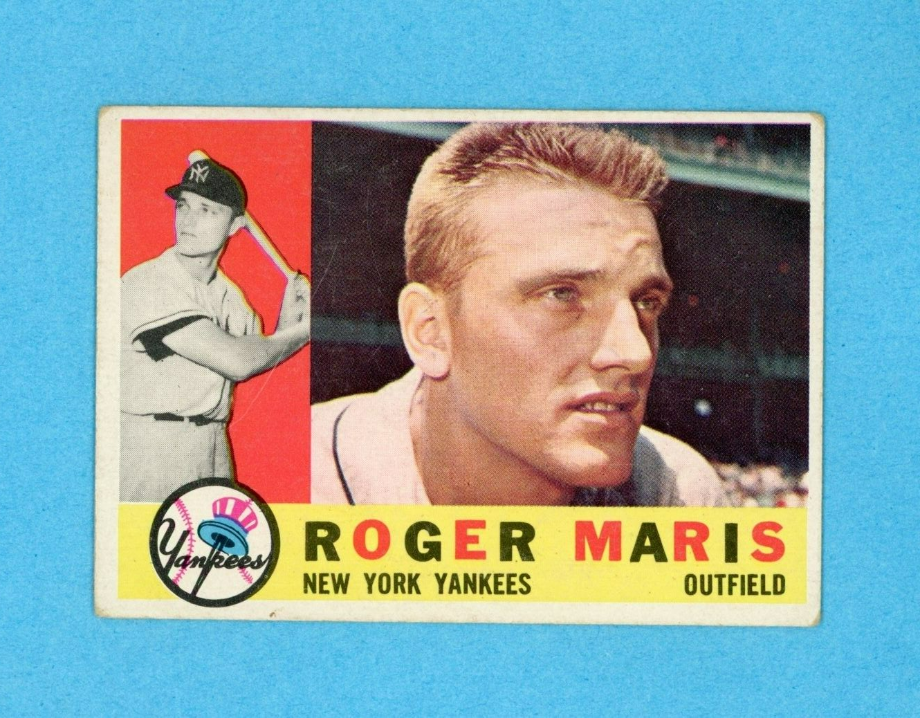 1960 Topps #377 Roger Maris New York Yankees Baseball Card VG - VG+