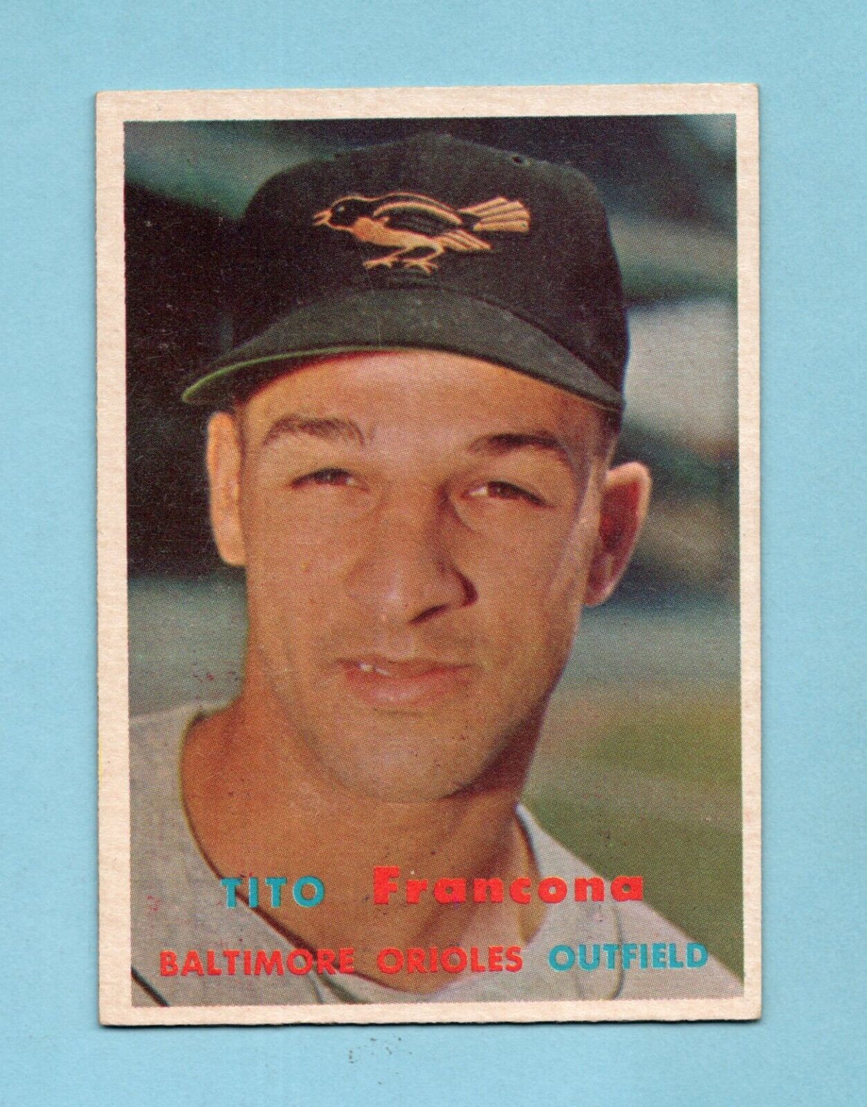 1957 Topps #184 Tito Francona Baltimore Orioles Rookie Baseball Card Ex/Mt