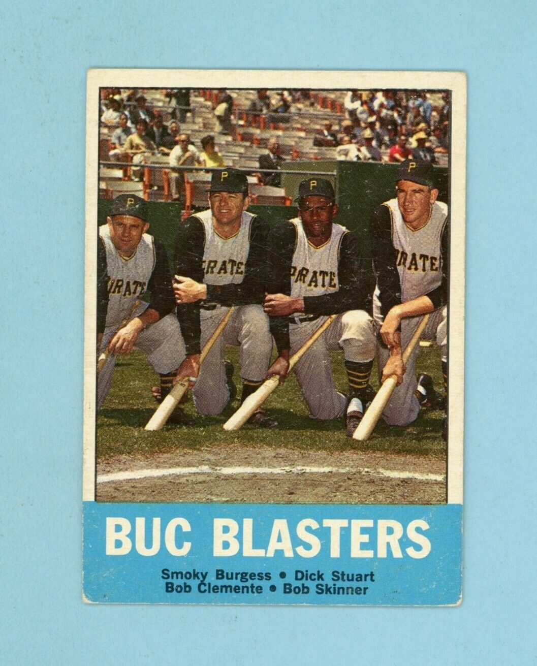 1963 Topps #18 Buc Blasters Roberto Clemente Pitt Pirates Baseball Card Vg/Ex