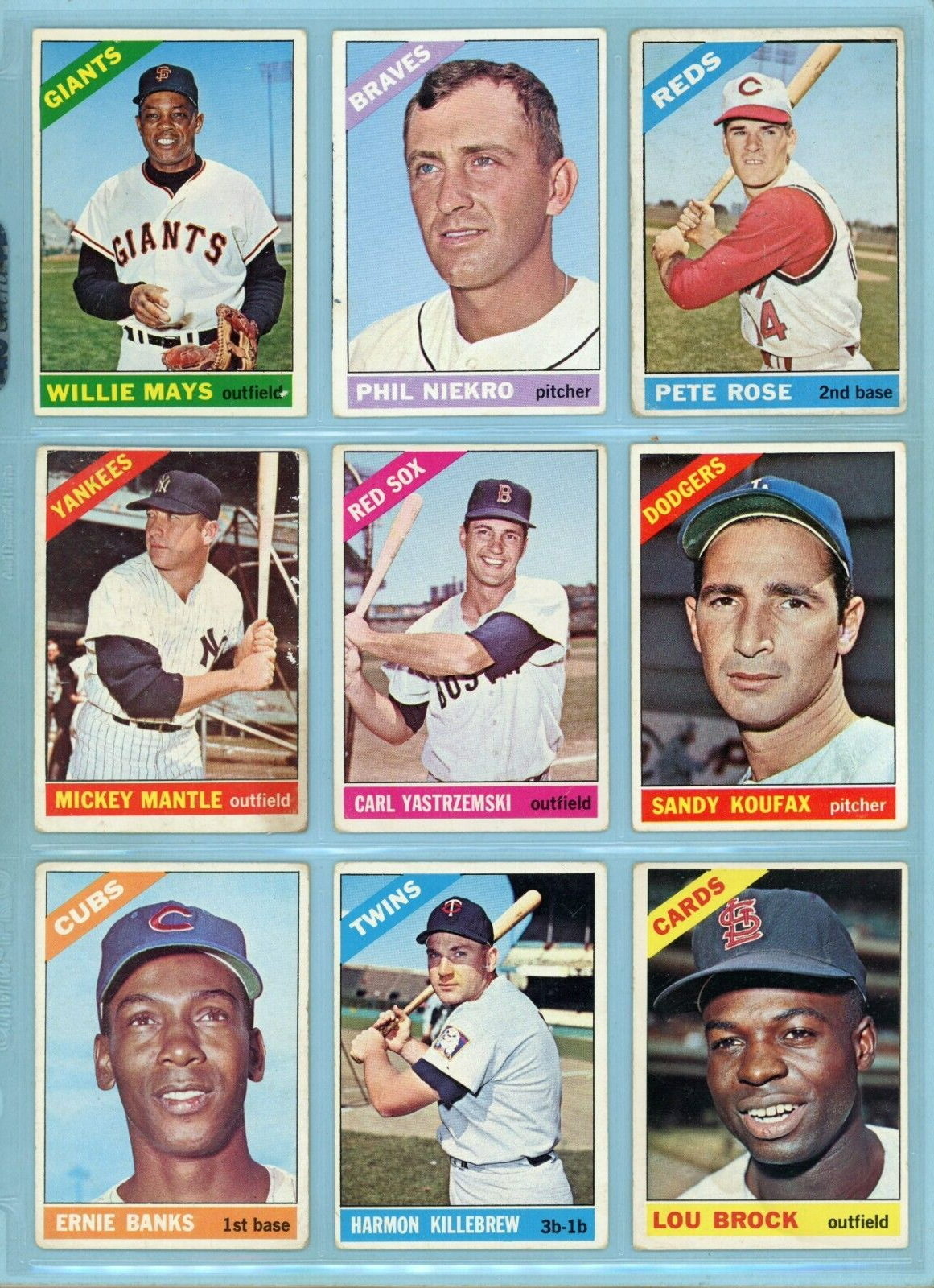 1966 Topps Lot of 21 Different Hall of Famer Baseball Cards Low Grade