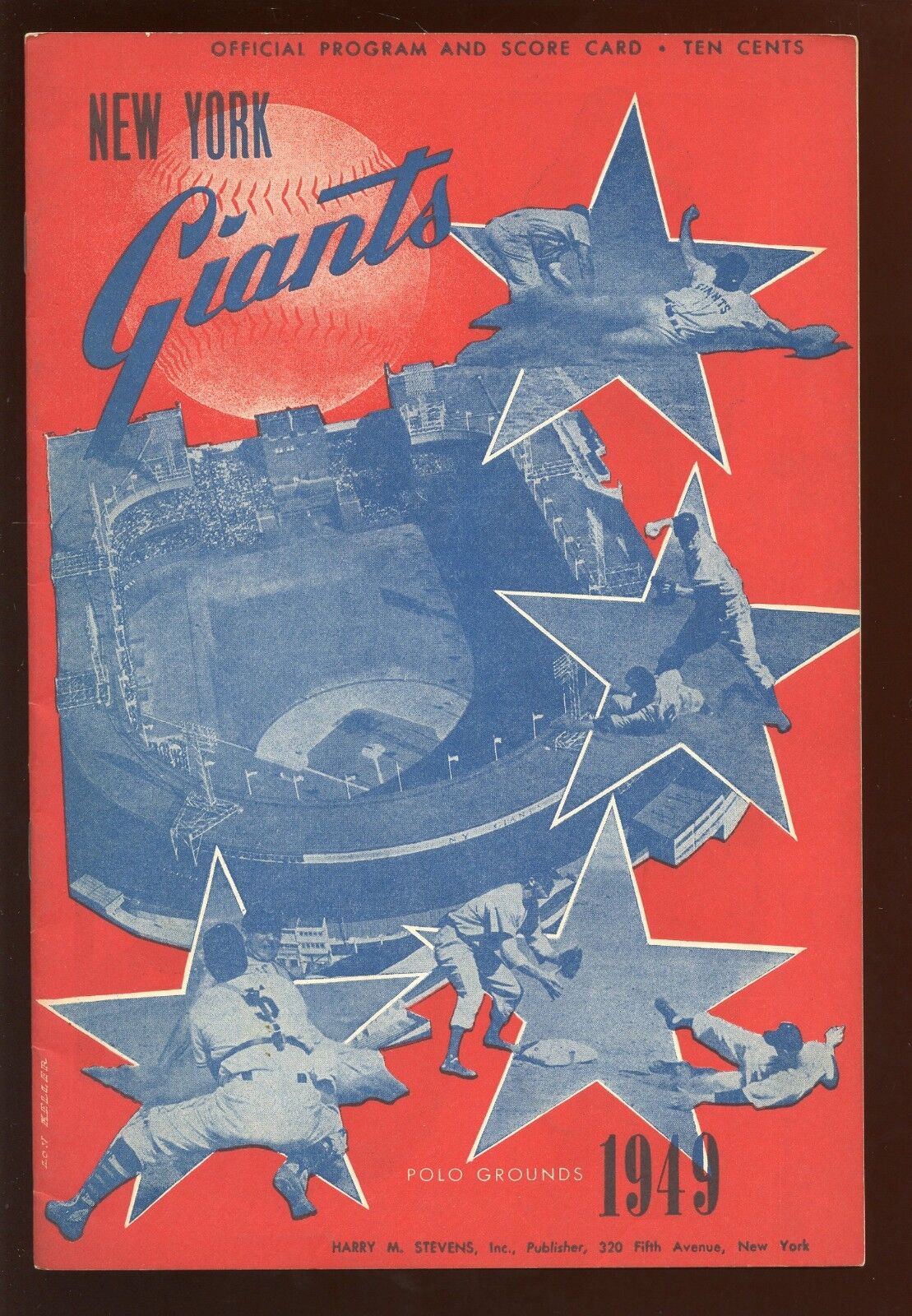 1949 MLB Program Boston Braves at New York Giants EXMT