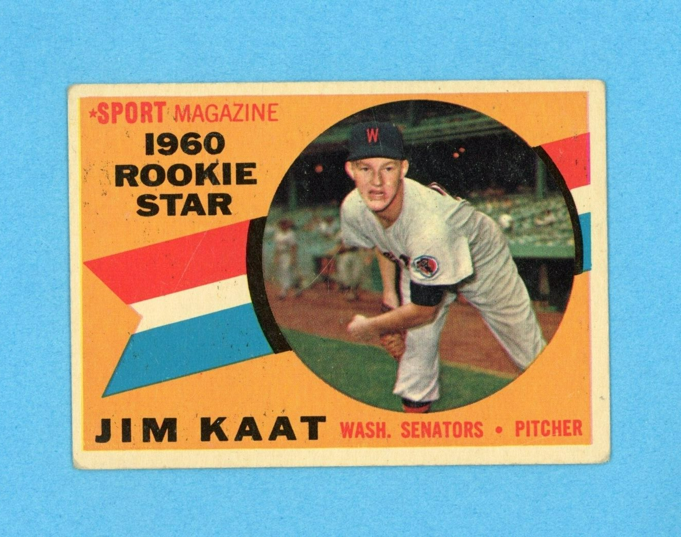 1960 Topps #136 Jim Kaat Washington Senators Rookie Baseball Card VG - VG+