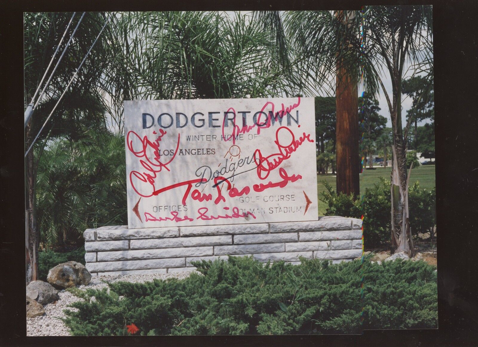 Dodgertown Autographed Photo Snider Lasorda Labine Erskine Podres Hologram