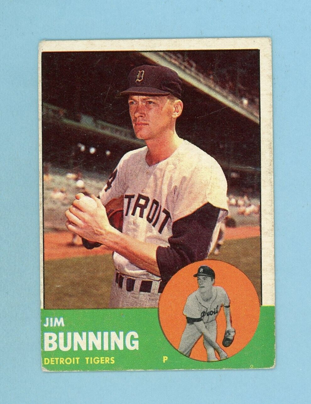 1963 Topps #365 Jim Bunning Detroit Tigers Baseball Card Low Grade