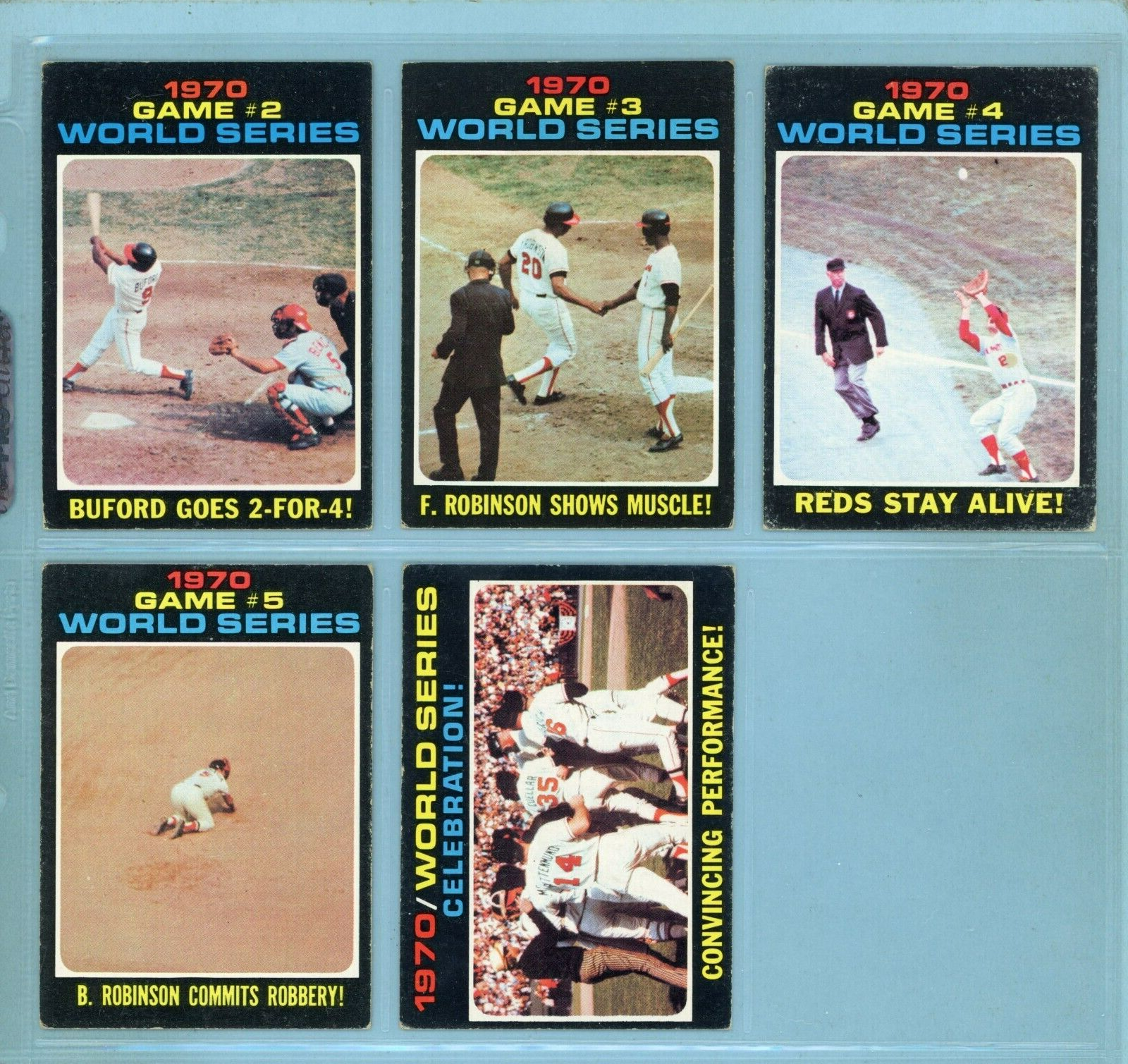 1971 Topps Set of 14 1970 ALCS, NLCS, World Series Special Baseball Cards Vg-Vg+