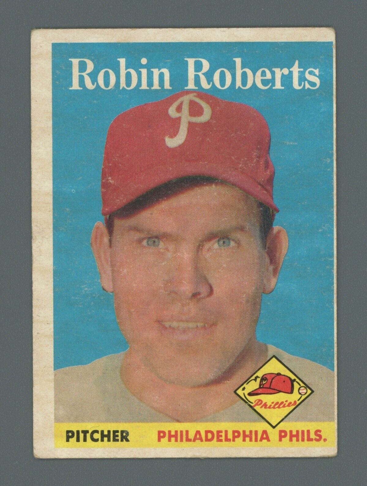 1958 Topps #90 Robin Roberts Philadelphia Phillies Baseball Card Vg/Ex o/c