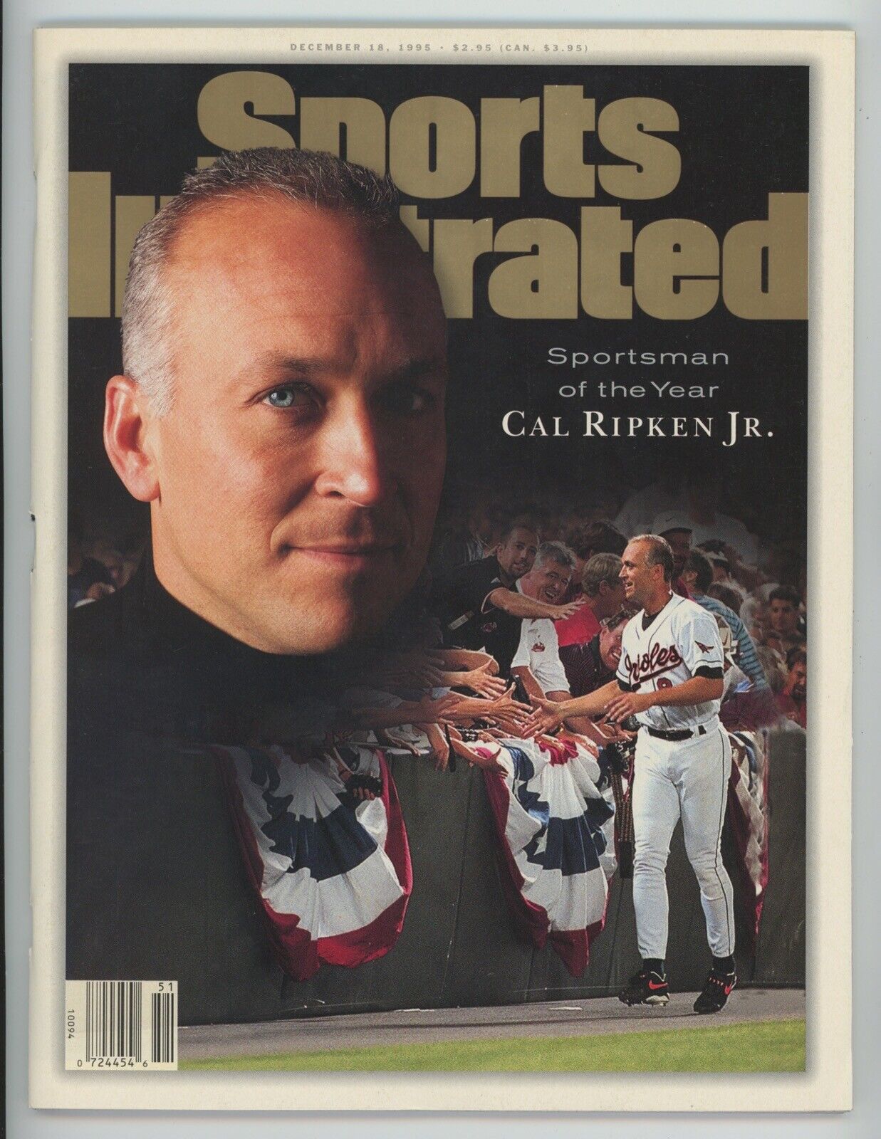 Cal Ripken Jr Sportsman of the Year 12/16/95 Sports Illustrated No Mailing Label