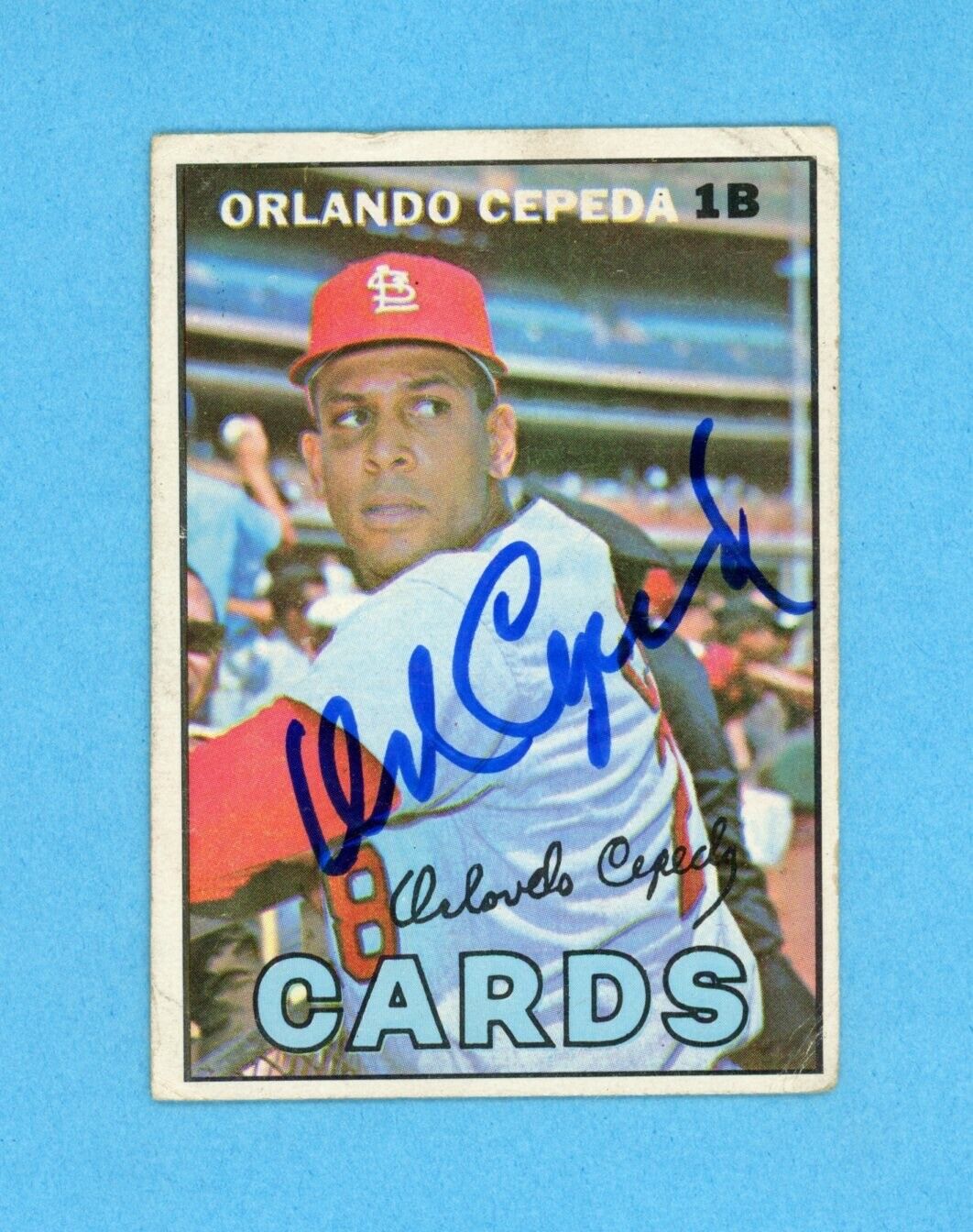 Orlando Cepeda Signed 1967 Topps Card #20 Auto with B&E Hologram