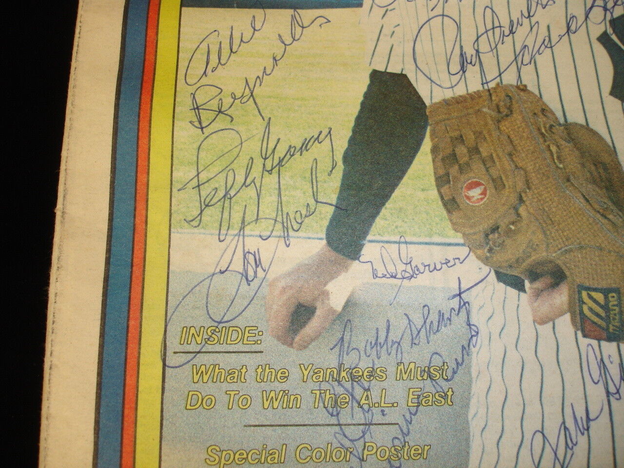 August 16, 1982 Yankees Magazine Newspaper Signed by 24 Yankees HOFers & Stars