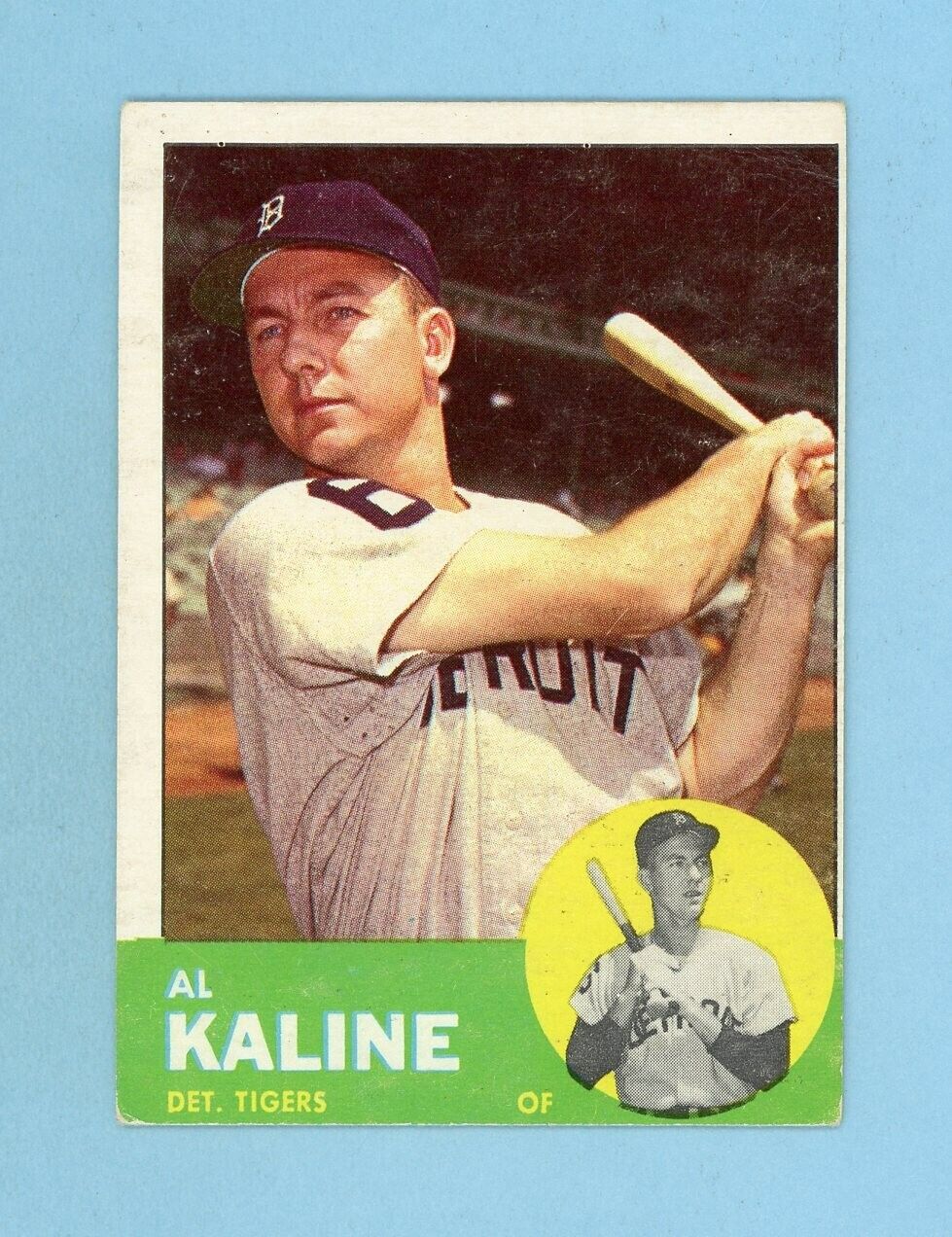 1963 Topps #25 Al Kaline Detroit Tigers Baseball Card Vg/Ex o/c wrks trc