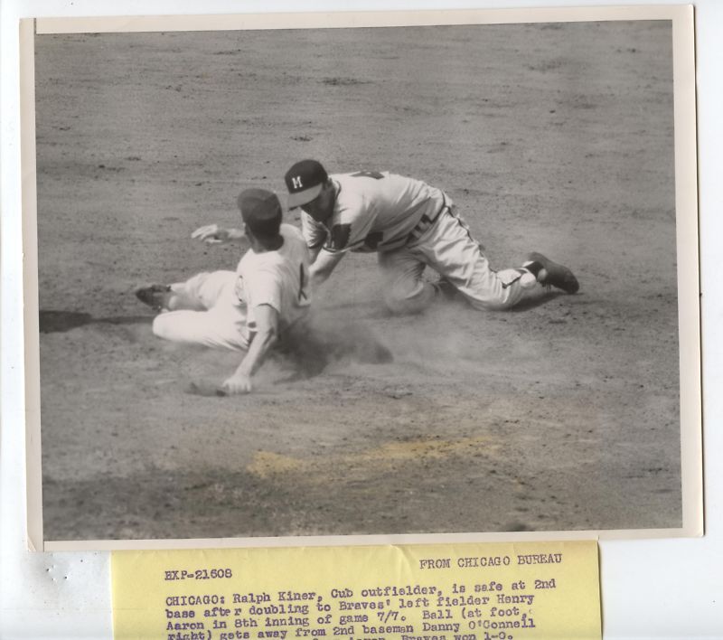 Original 1954 Ralph Kiner Chicago Cubs Wire Photo