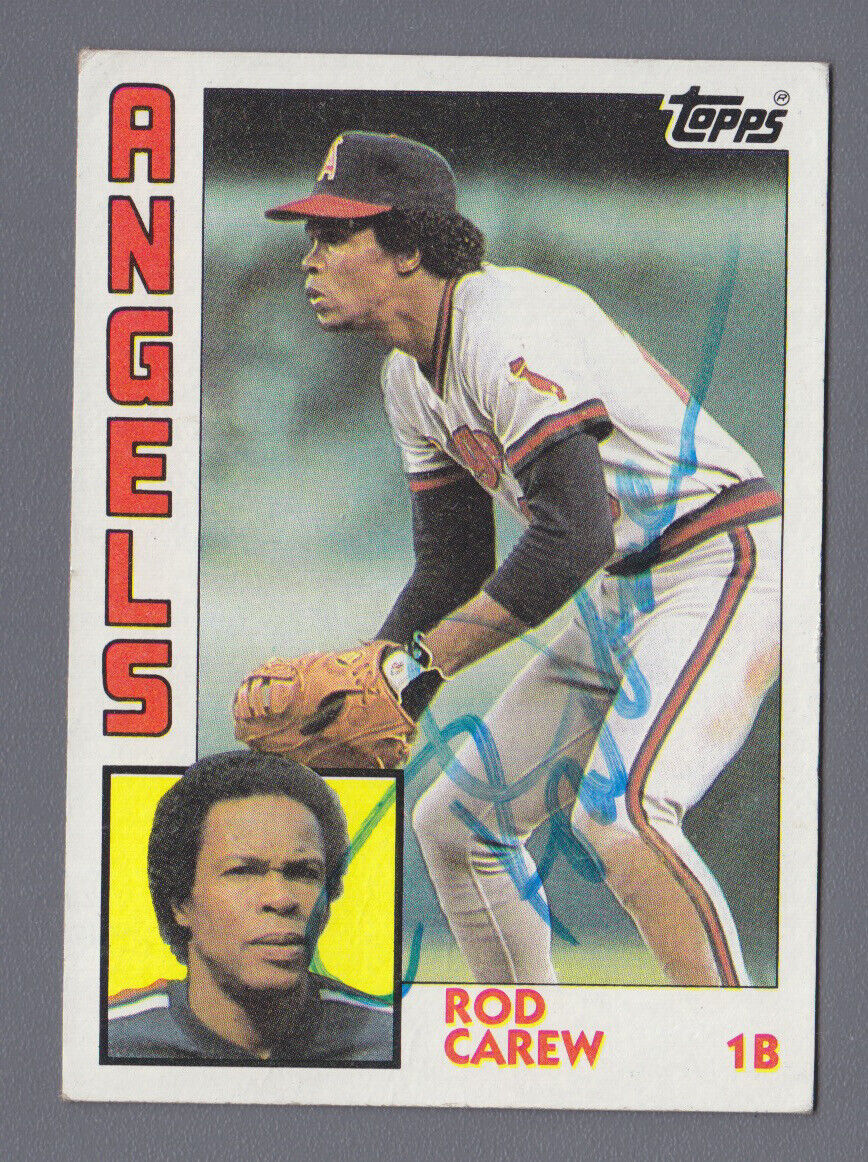 Rod Carew Signed 1984 Topps Card #600 with B&E Hologram