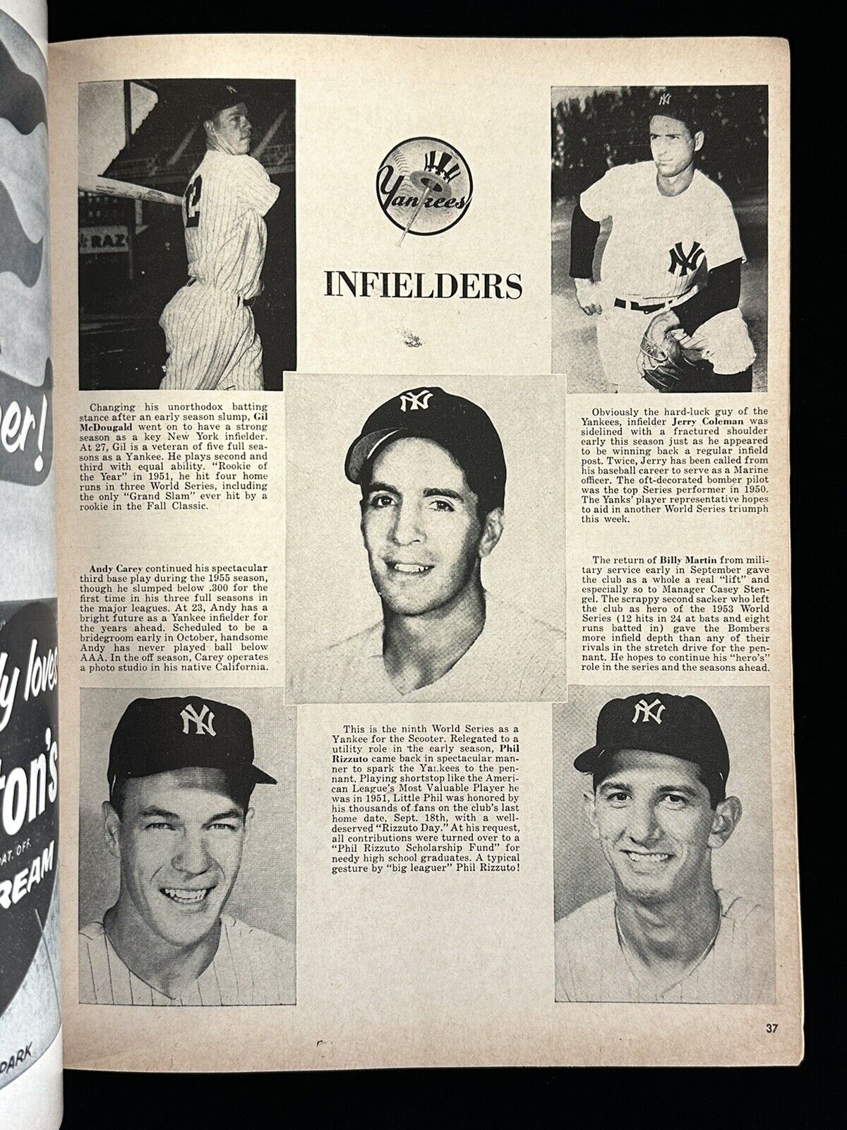 1955 New York Yankees World Series Program vs Brooklyn Dodgers VG-EX unscored