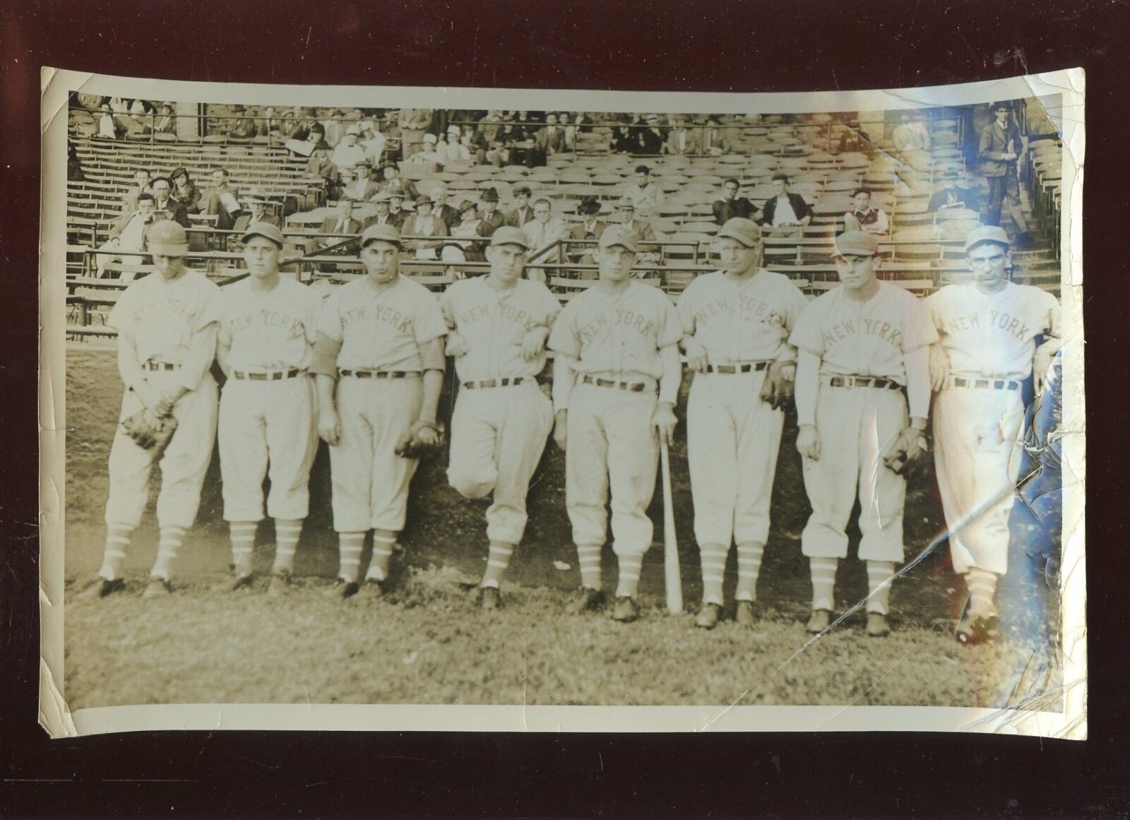 Original 1936 New York Giants World Series Pitching Staff 7 X 11 Wire Photo