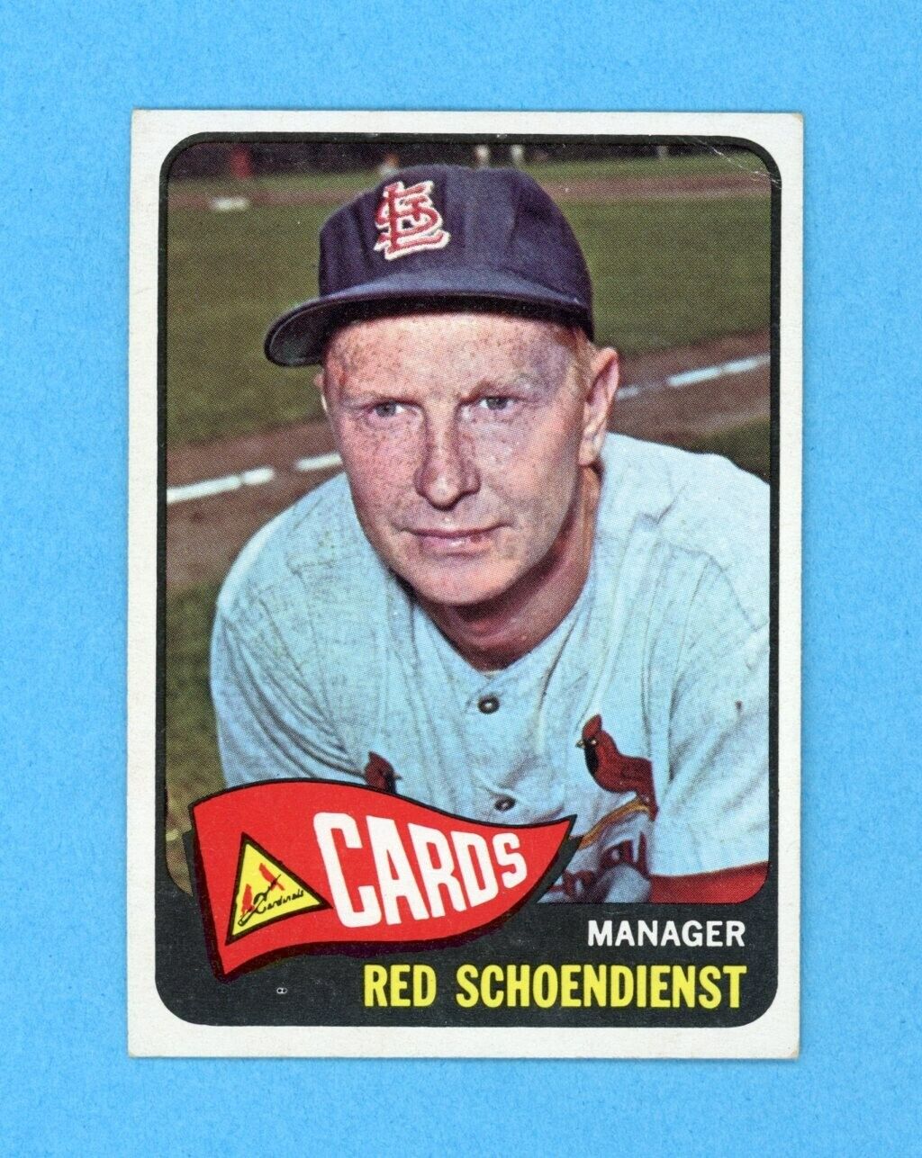 1965 Topps #556 Red Schoendienst St. Louis Cardinals Baseball Card EX wrk trc