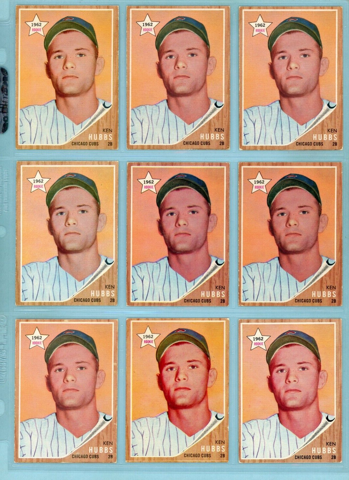 1962 Topps Lot of 25 #461 Ken Hubbs Chicago Cubs Rookie Baseball Cards LG-Ex/Mt