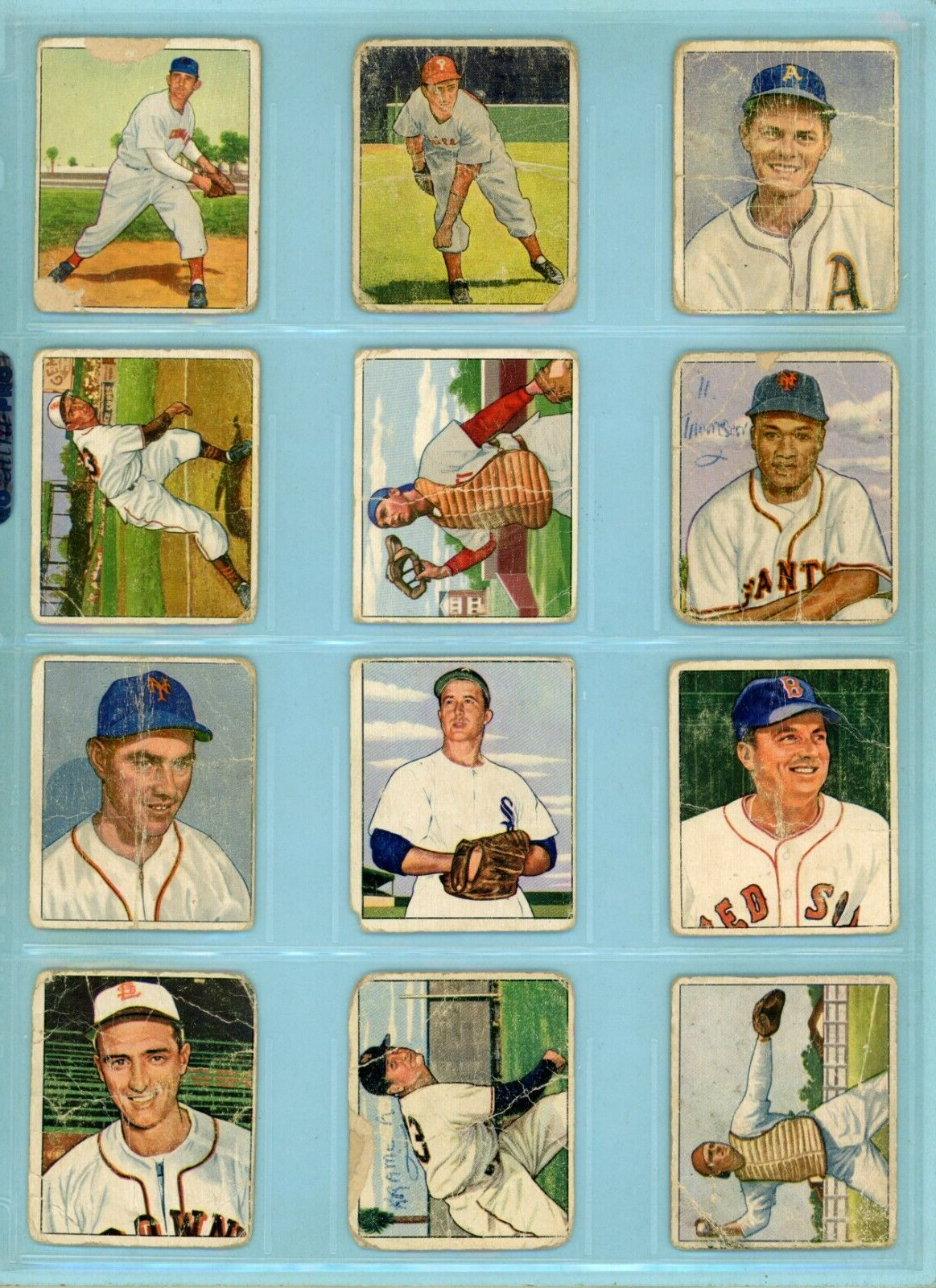 1950 Bowman Starter Set Lot of 12 Different Baseball Cards Low Grade