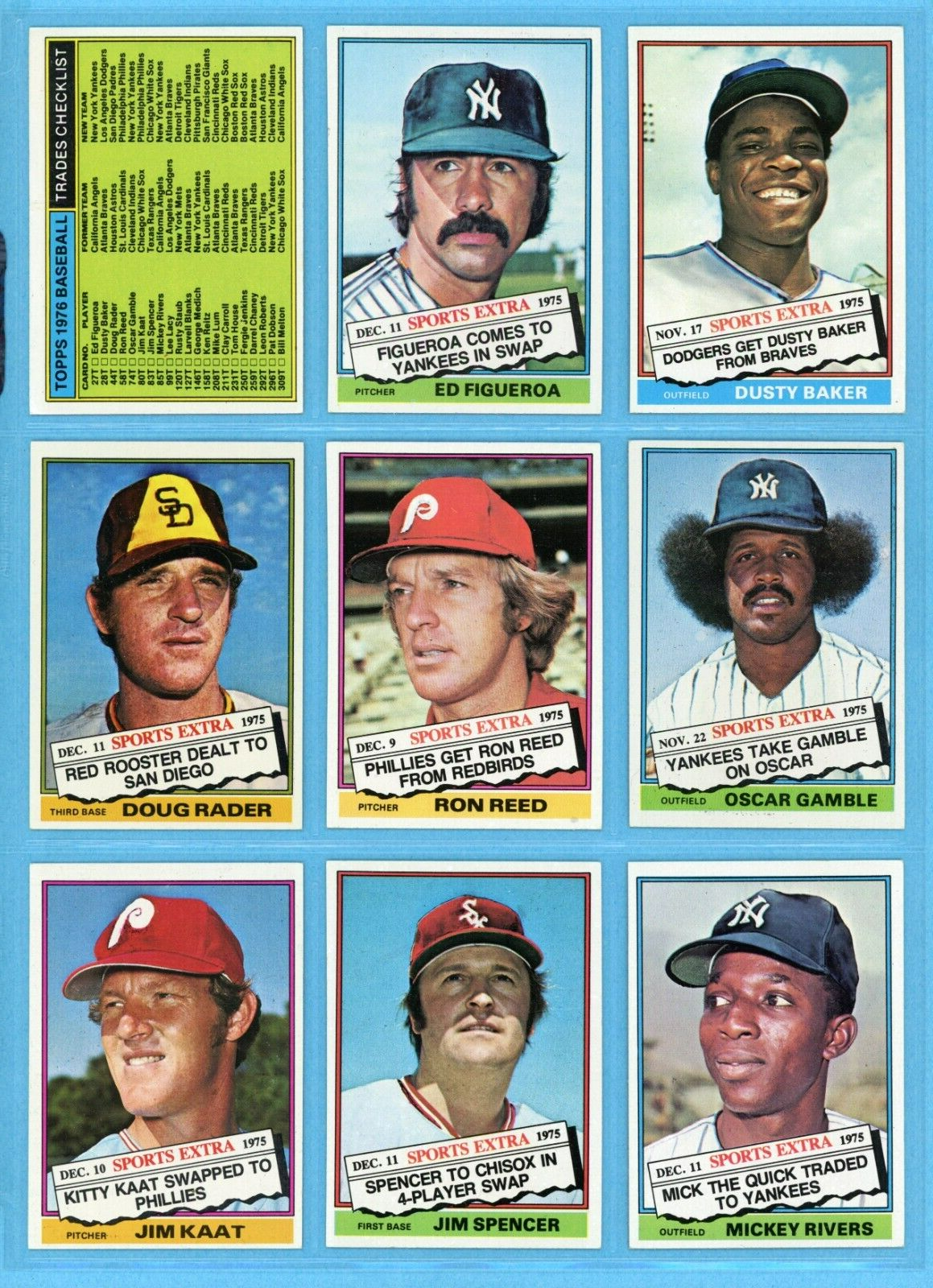 1976 Topps Traded Complete Set of 44 Baseball Cards Ex/Mt - NM