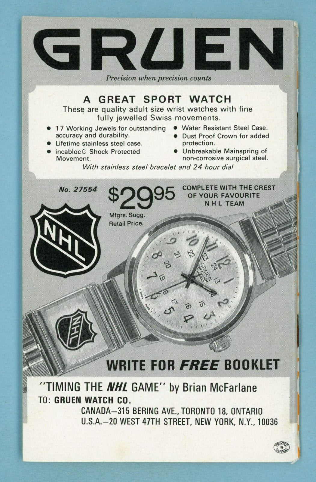 1972-73 Official National Hockey League Schedule and 1971-72 Final Statistics