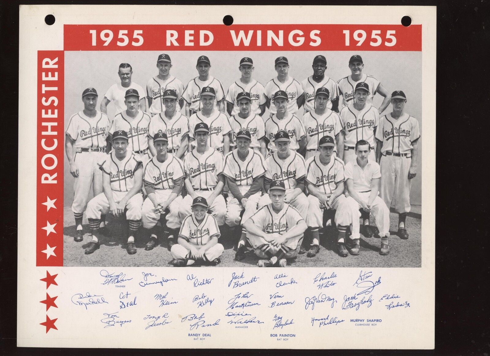 1955 Rochester Red Wings International League Baseball Team Photo NRMT