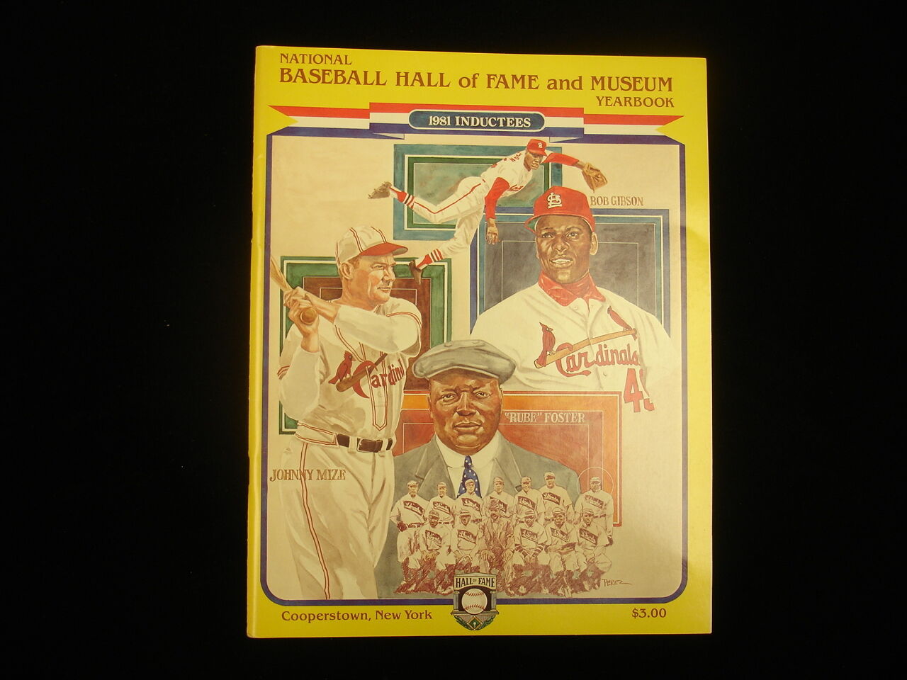 1981 Baseball Hall of Fame Yearbook - Gibson, Mize, Foster Cover