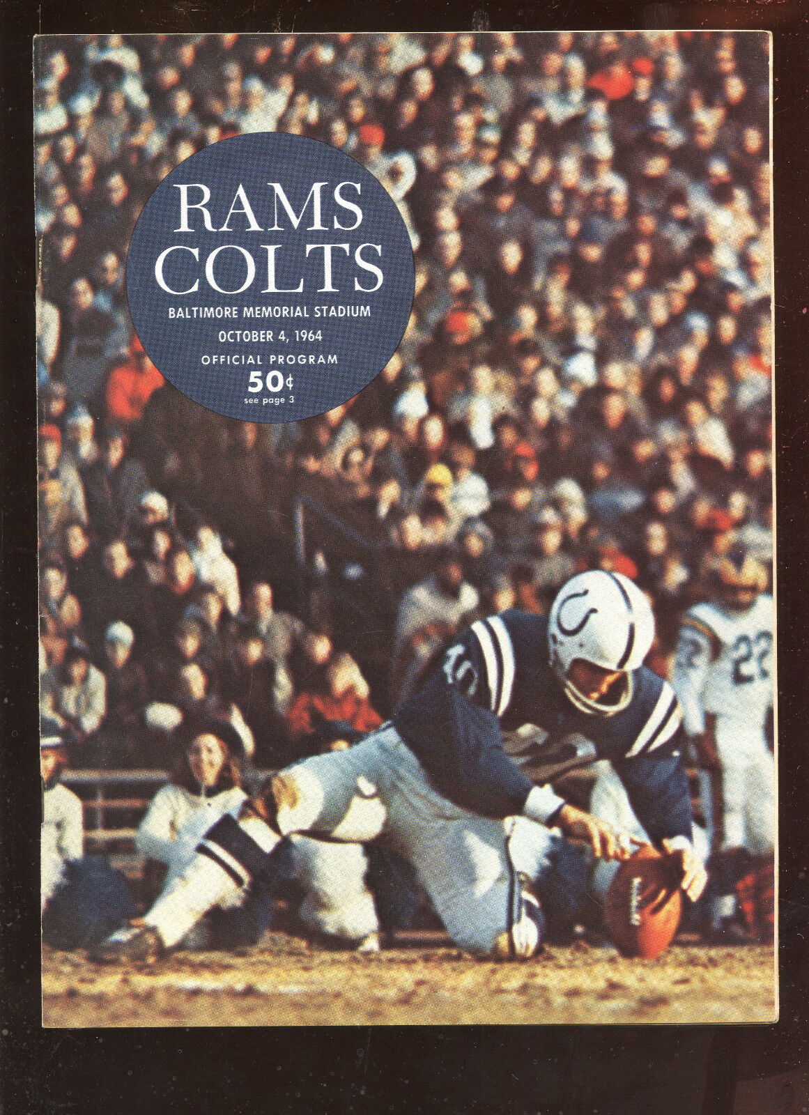 October 4 1964 NFL Football Program Los Angeles Rams at Baltimore Colts EXMT