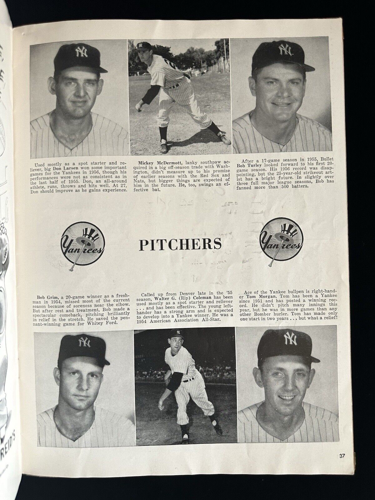 1956 New York Yankees World Series Program vs Brooklyn Dodgers - scored Game 3