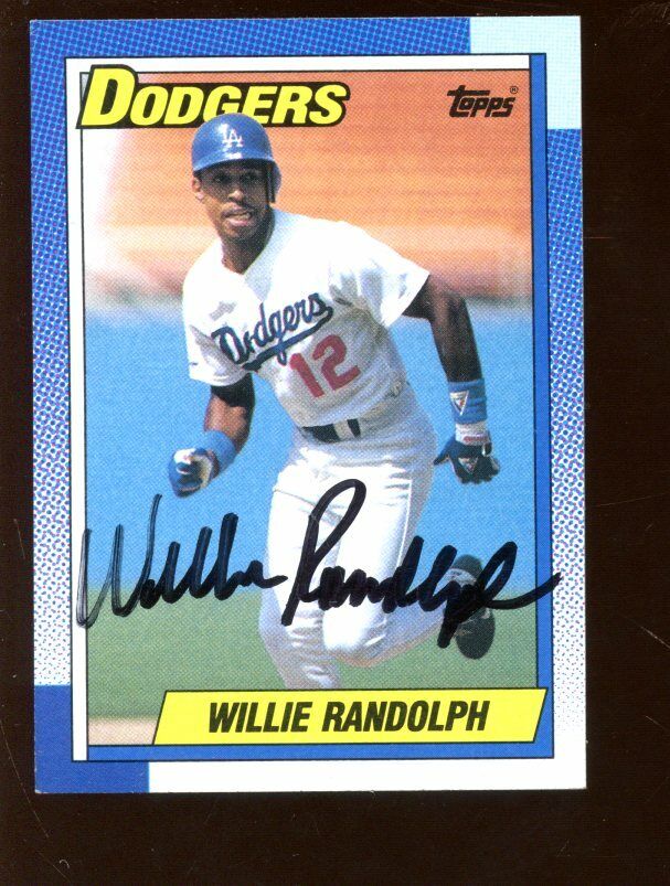 1990 Topps Baseball Card #25 Willie Randolph Autographed NRMT