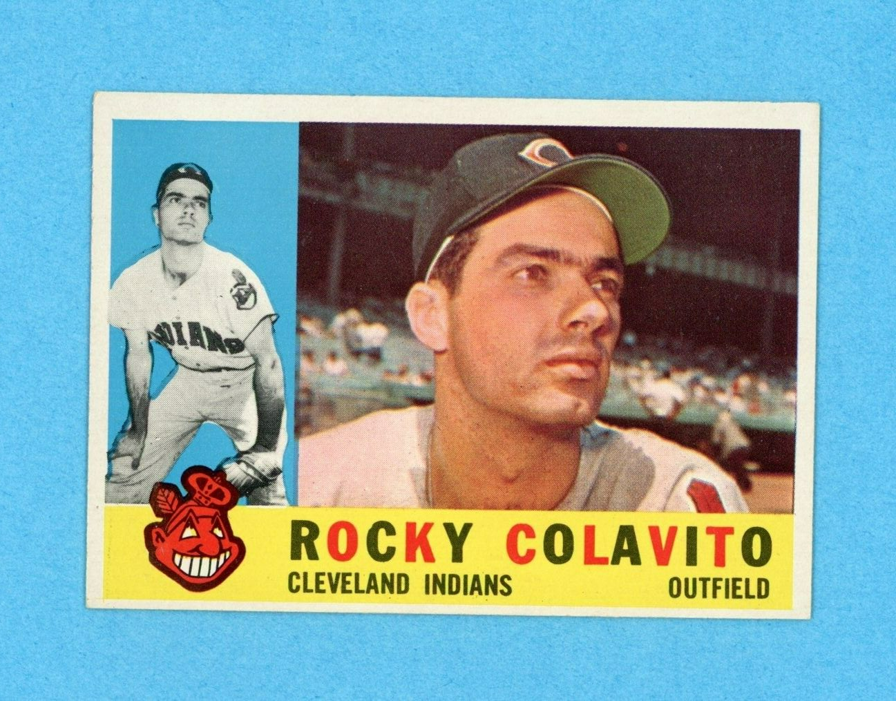 1960 Topps #400 Rocky Colavito Cleveland Indians Baseball Card EX+ - EM wrk trc