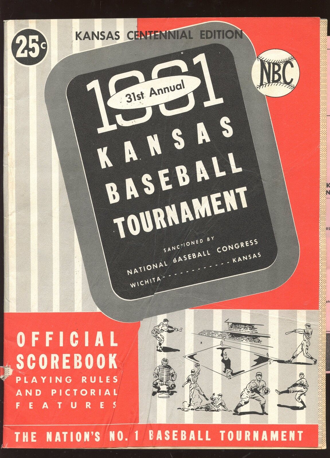 1961 Kansas Baseball Tournament Scorebook + Insert