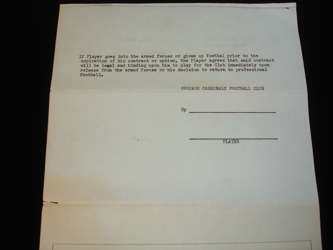 Original 1957 Leo Sugar Chicago Cardinals Signed NFL Players Contract