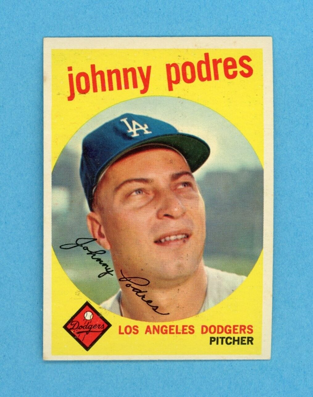 1959 Topps #495 Johnny Podres Los Angeles Dodgers Baseball Card Ex/Mt