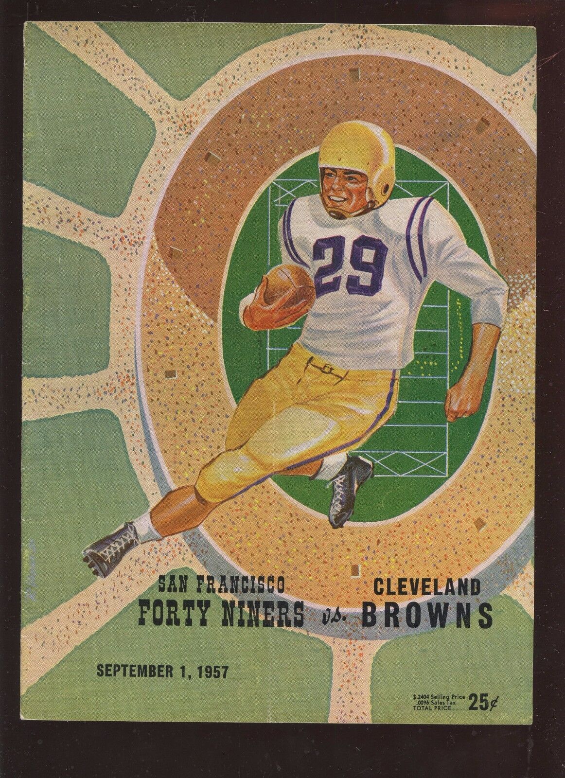 September 1 1957 NFL Program Cleveland Browns at San Francisco 49'ers Jim Brown 