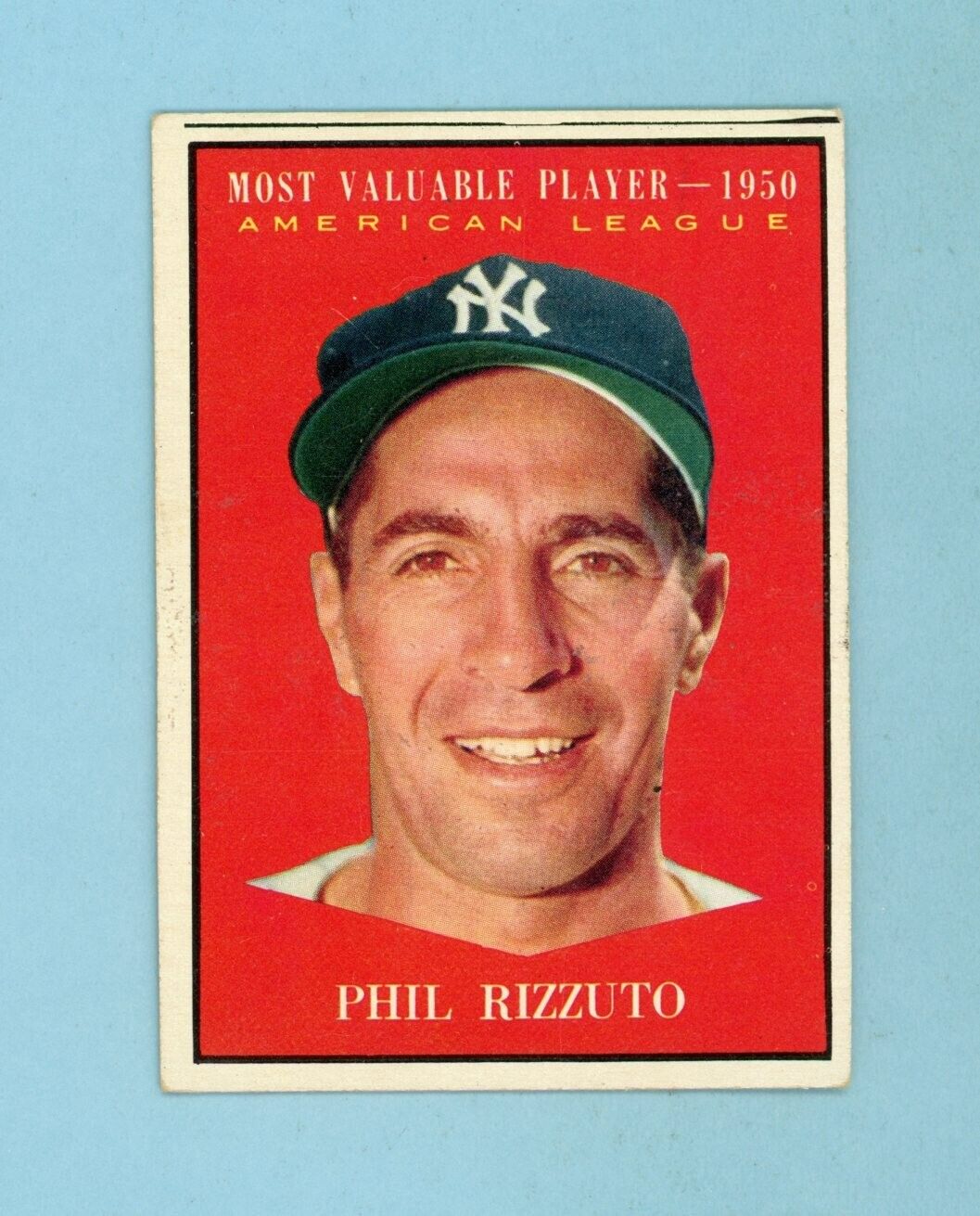 1961 Topps #471 Phil Rizzuto MVP New York Yankees Baseball Card EX prt ln