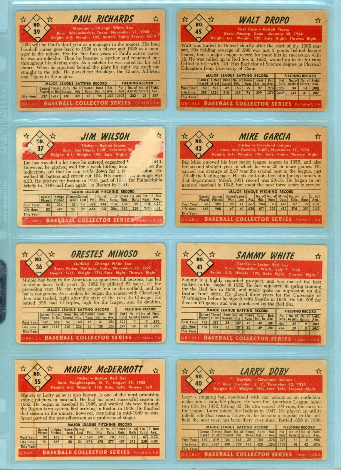 1953 Bowman Color Starter Set Lot of 107 Different Baseball Cards Low Grade