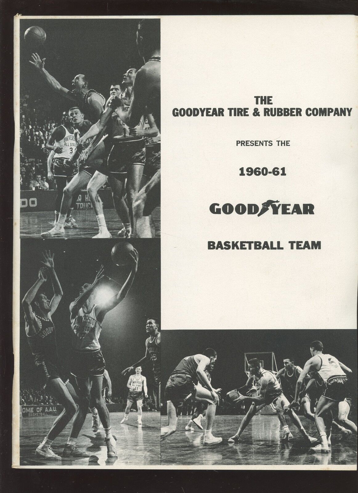 1960/61 National Industrial Basketball League Media Guide Goodyear Tire & Rubber