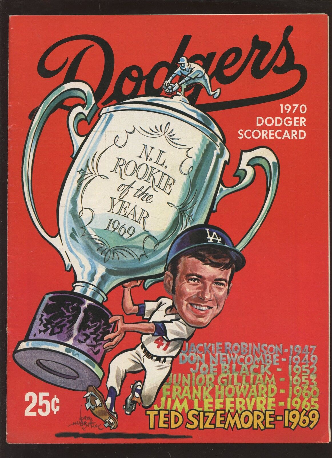 1970 MLB Baseball Program San Diego Padres at Los Angeles Dodgers EXMT+