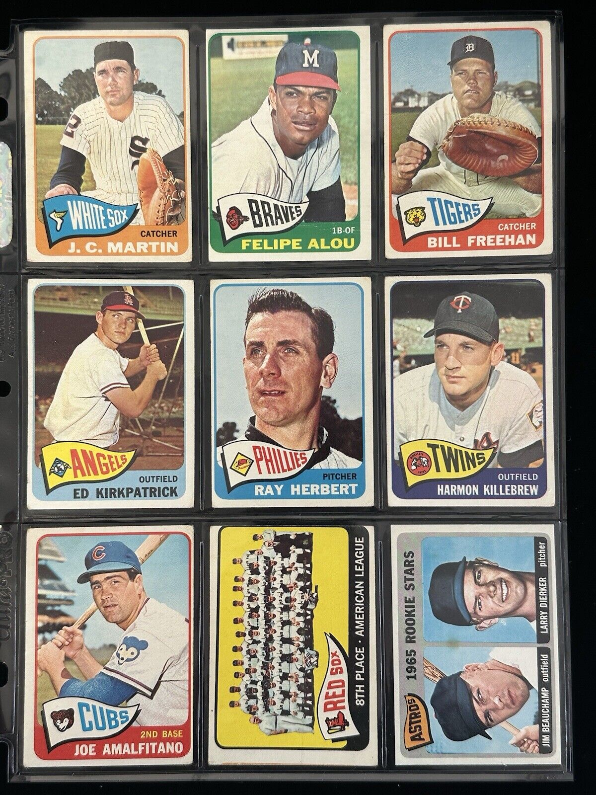 Lot of 162 Different 1965 Topps Baseball Cards w/ HOFers & High #’s - Low Grade