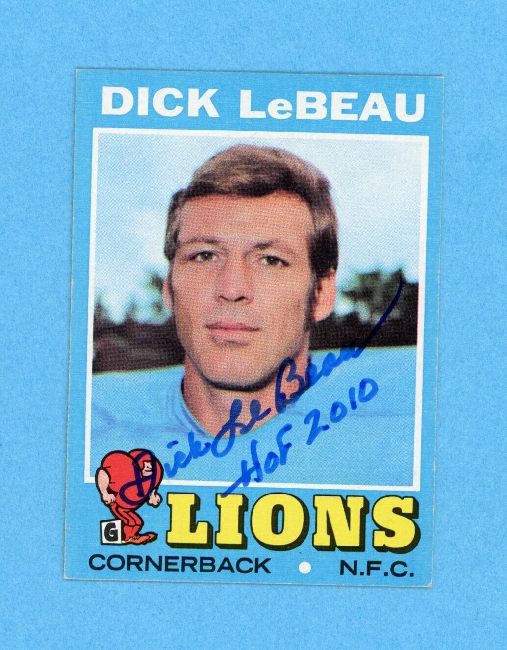 Dick LeBeau Detroit Lions 1971 Topps #154 Autographed Football Card