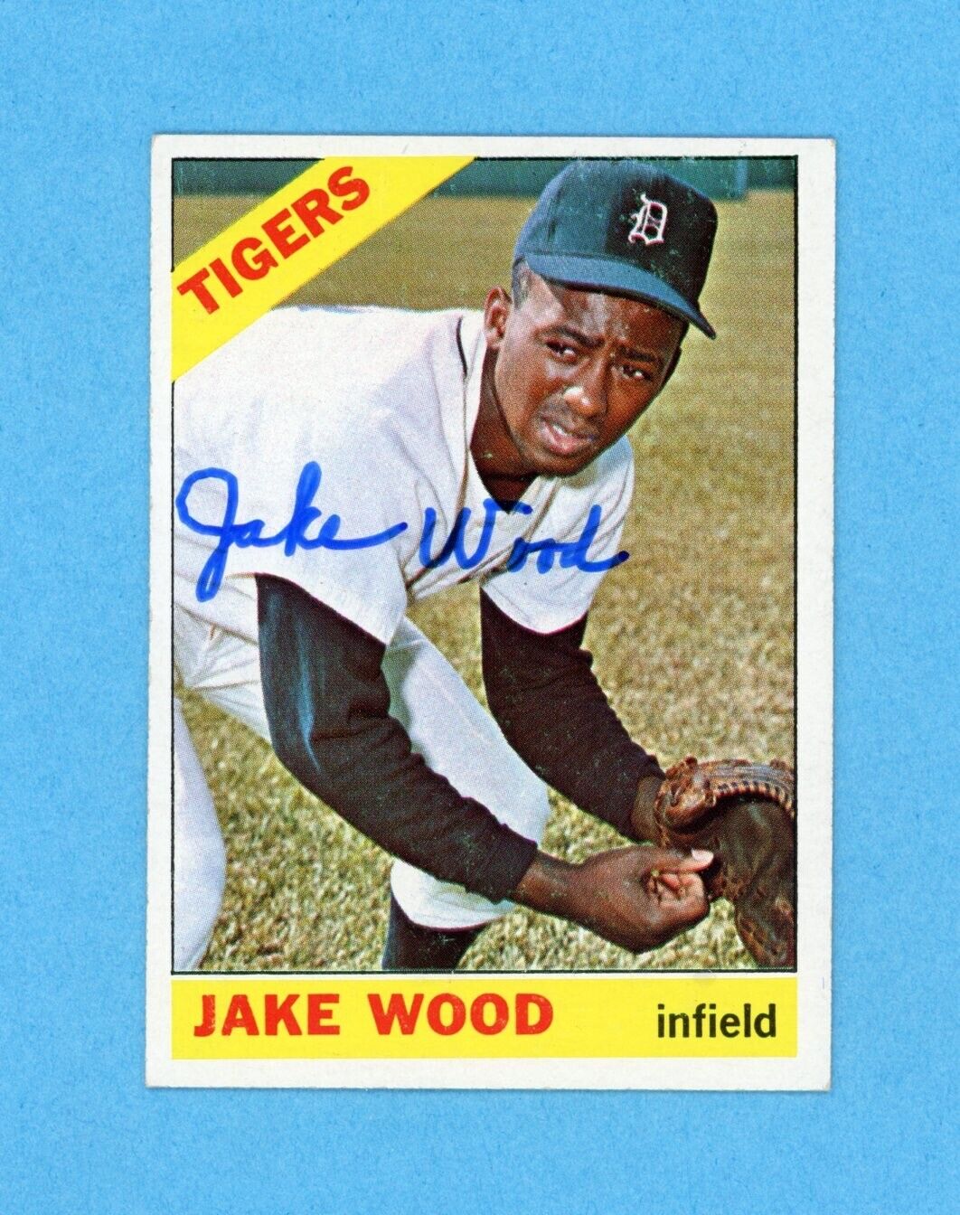 Jake Wood 1966 Topps Signed Card #509 Auto w B&E Hologram